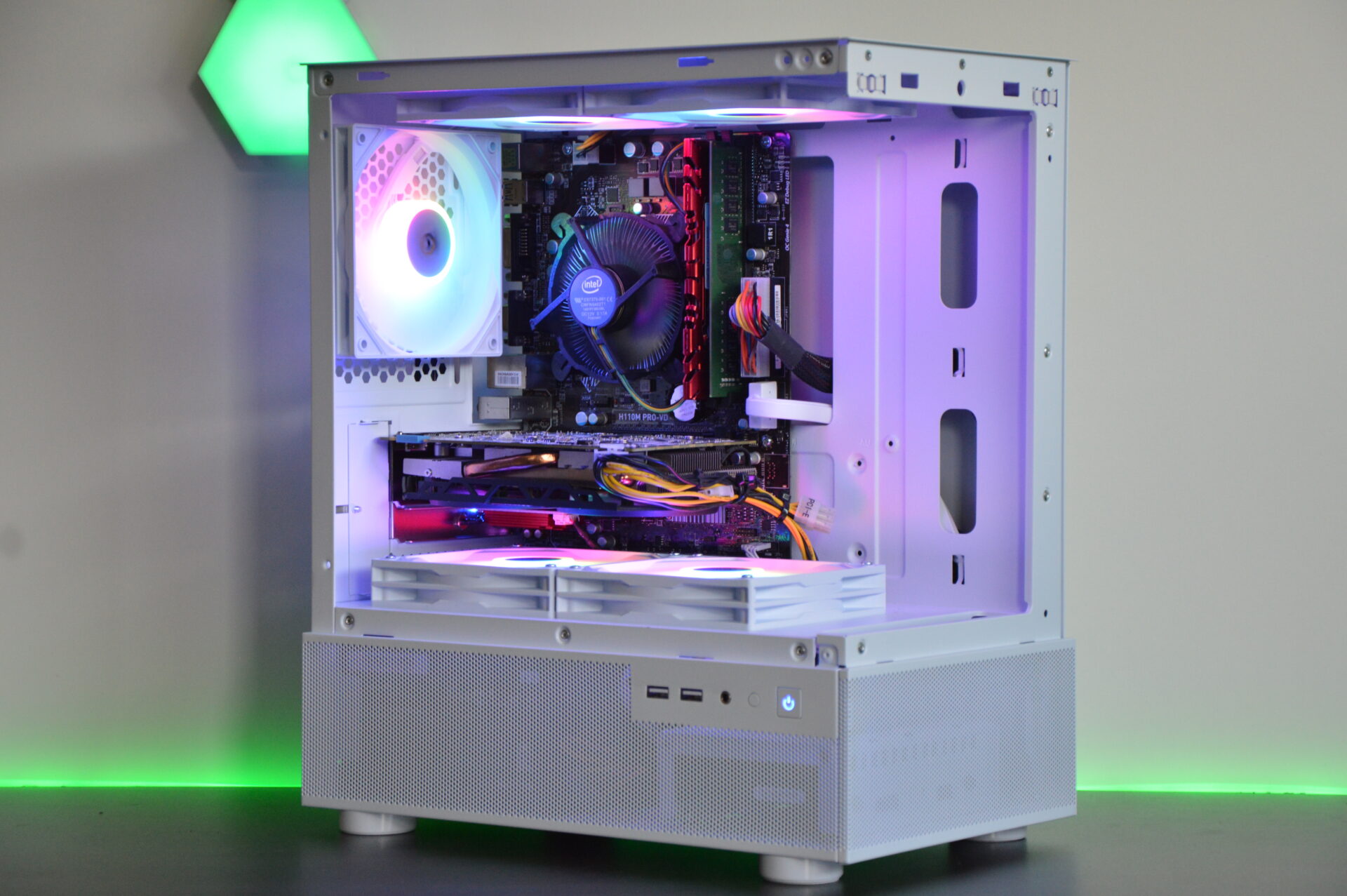 Intel i5 White RGB PC - NVIDIA GPU, 12GB DDR4 RAM, 1TB+ Storage, W11