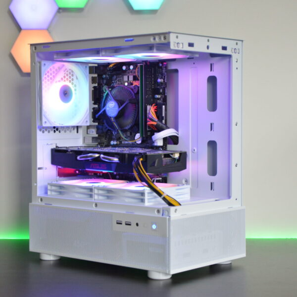 AMD Radeon White RGB Gming PC - Intel i5, 12GB DDR4, 1TB+ Storage